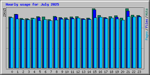 Hourly usage for July 2025