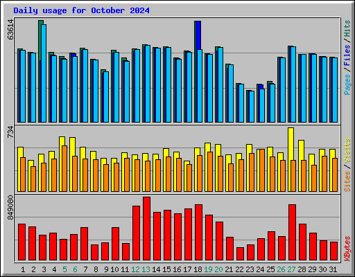 Daily usage for October 2024