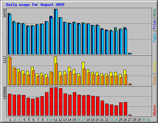 Daily usage for August 2025