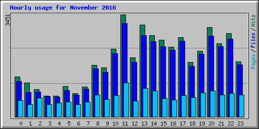 Hourly usage for November 2016