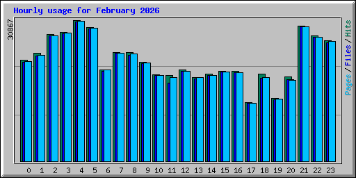 Hourly usage for February 2026