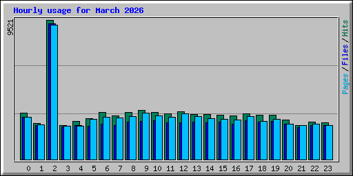 Hourly usage for March 2026
